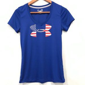 Under Armour Heat Gear Loose Fit American Flag T-S